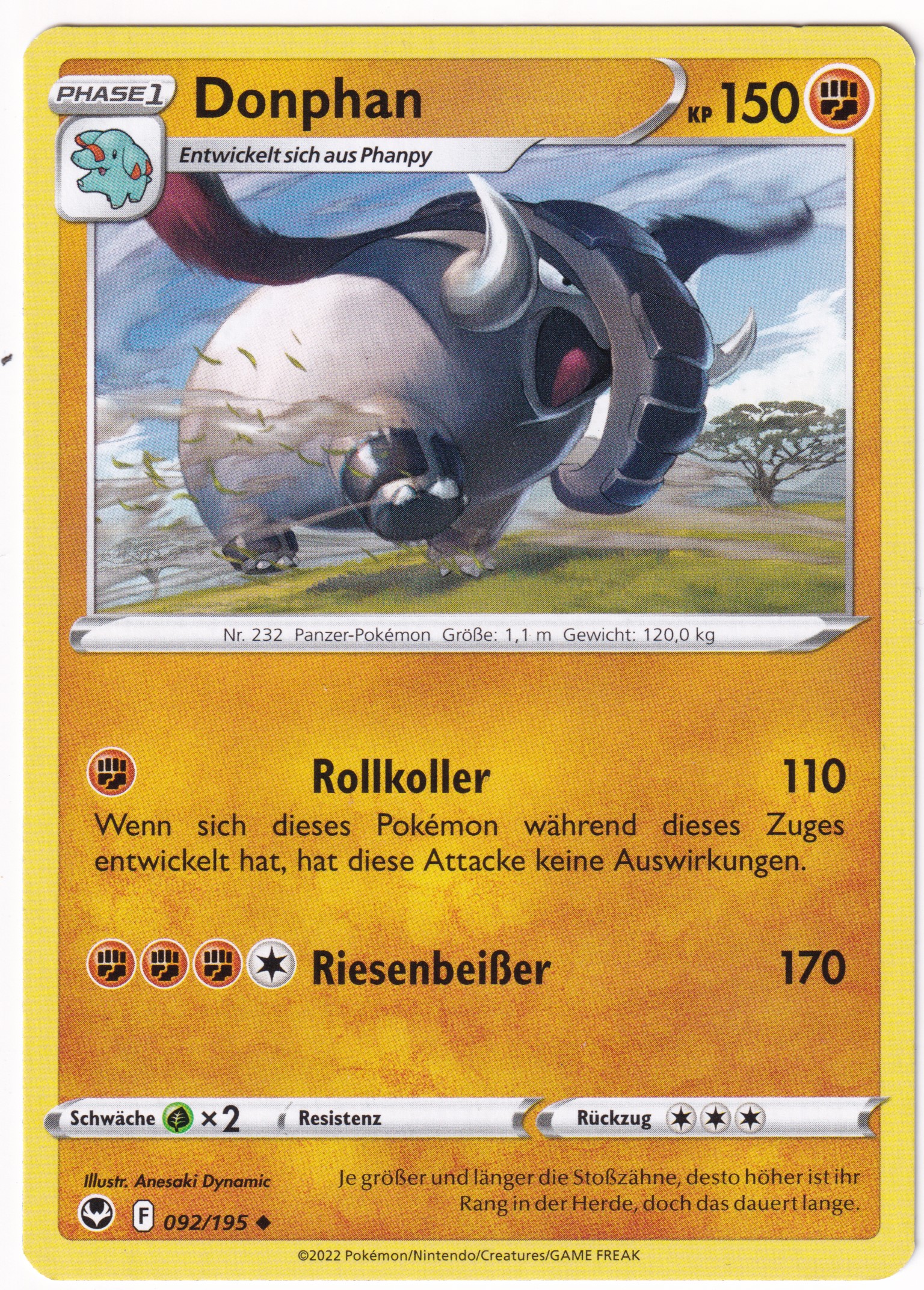 Donphan 092/195 Uncommon - Silberne Sturmwinde Deutsch
