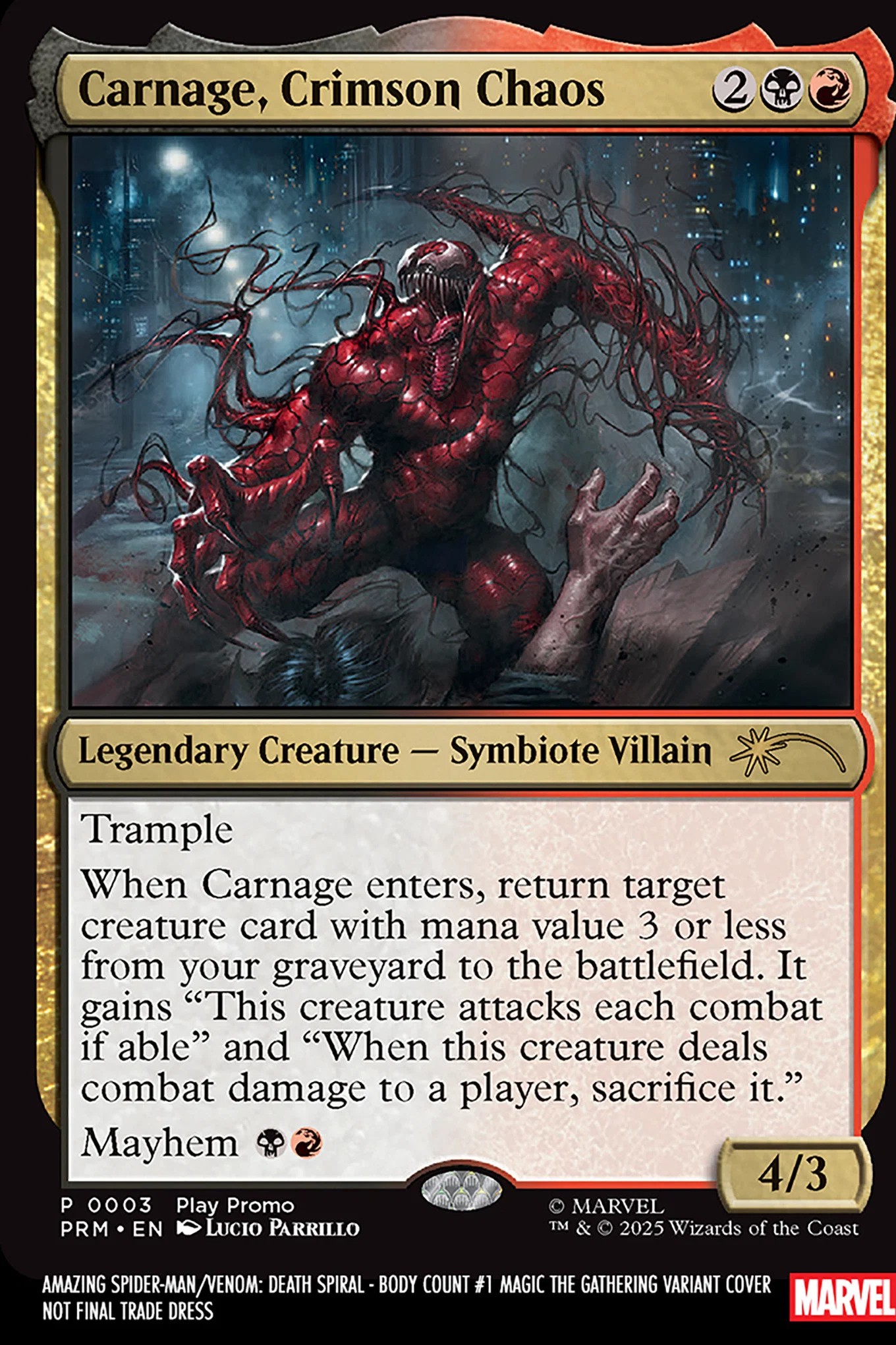 AMAZING SPIDER-MAN/VENOM: DEATH SPIRAL - BODY COUNT #1 LUCIO PARRILLO MAGIC: THE GATHERING VARIANT [DS]