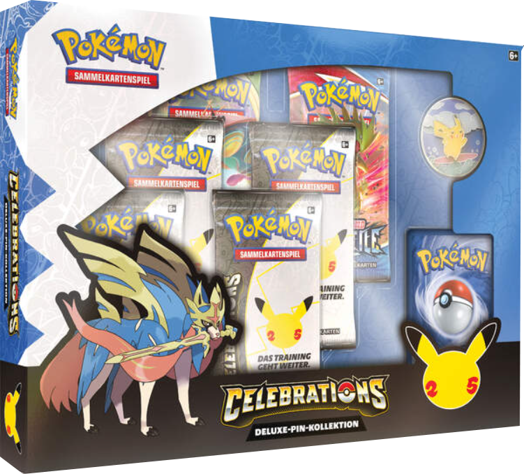 Pokemon Celebrations Zacian LV.X Deluxe-Pin-Kolletion deutsch