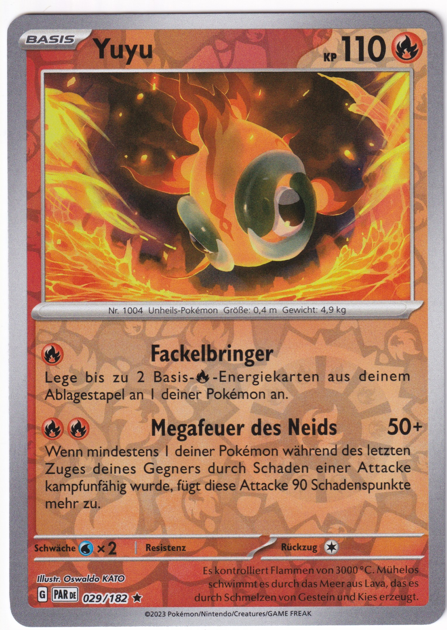 Yuyu 029/182 Rare Reverse Holo - Karmesin & Purpur - Paradoxrift Deutsch