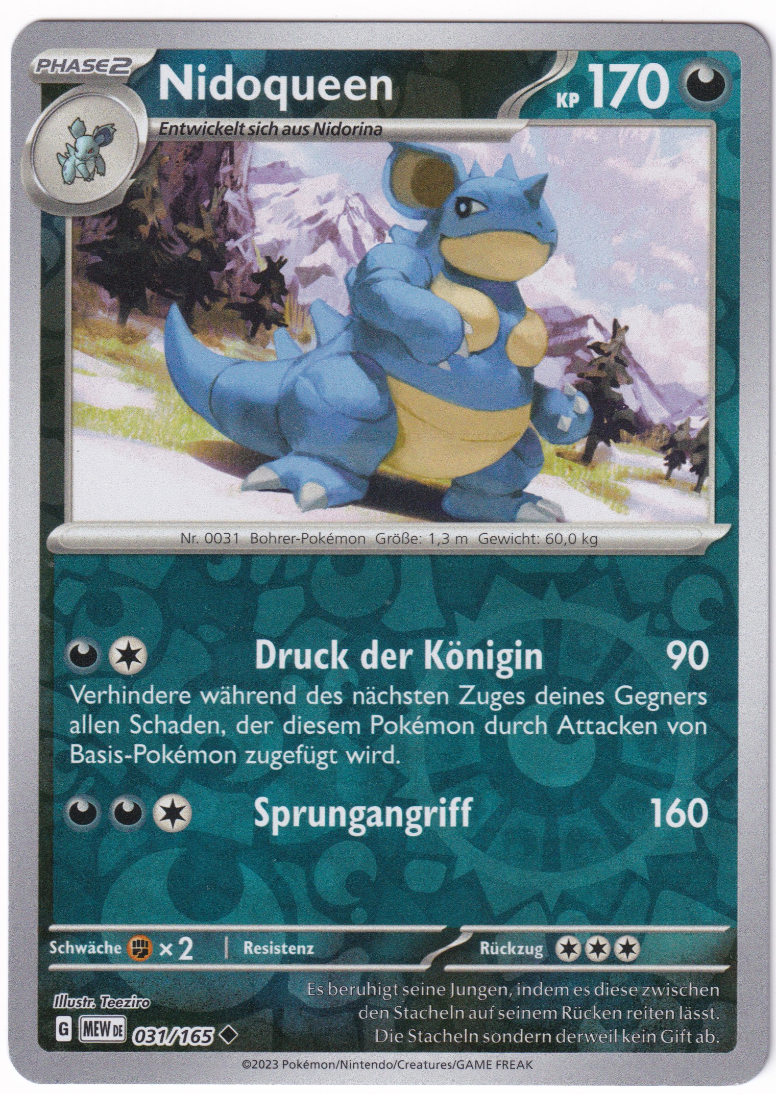 Nidoqueen 031/165 Uncommon Reverse Holo - Karmesin & Purpur - 151 Deutsch