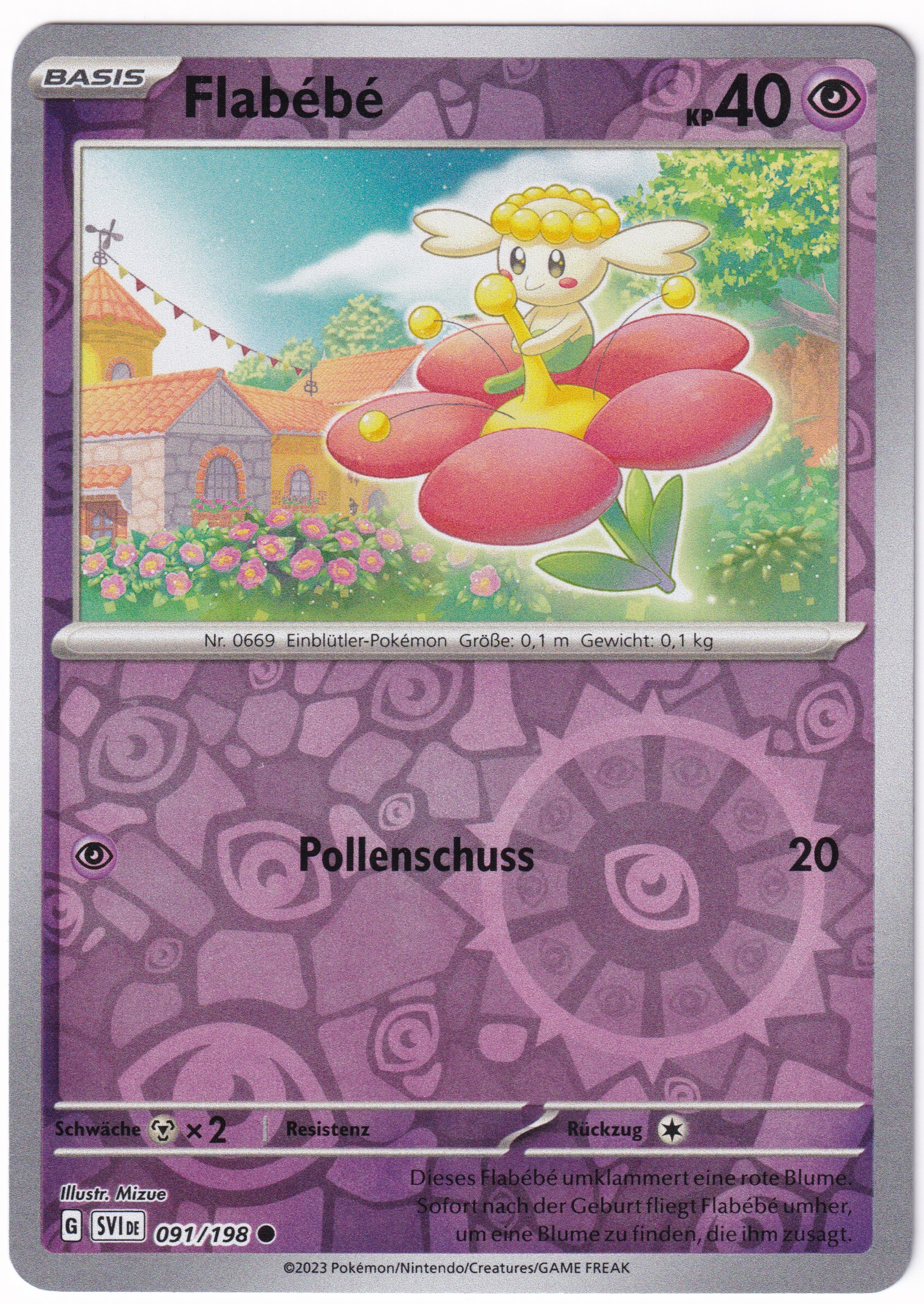 Flabébé 091/198 Common Reverse Holo  - Karmesin & Purpur Deutsch