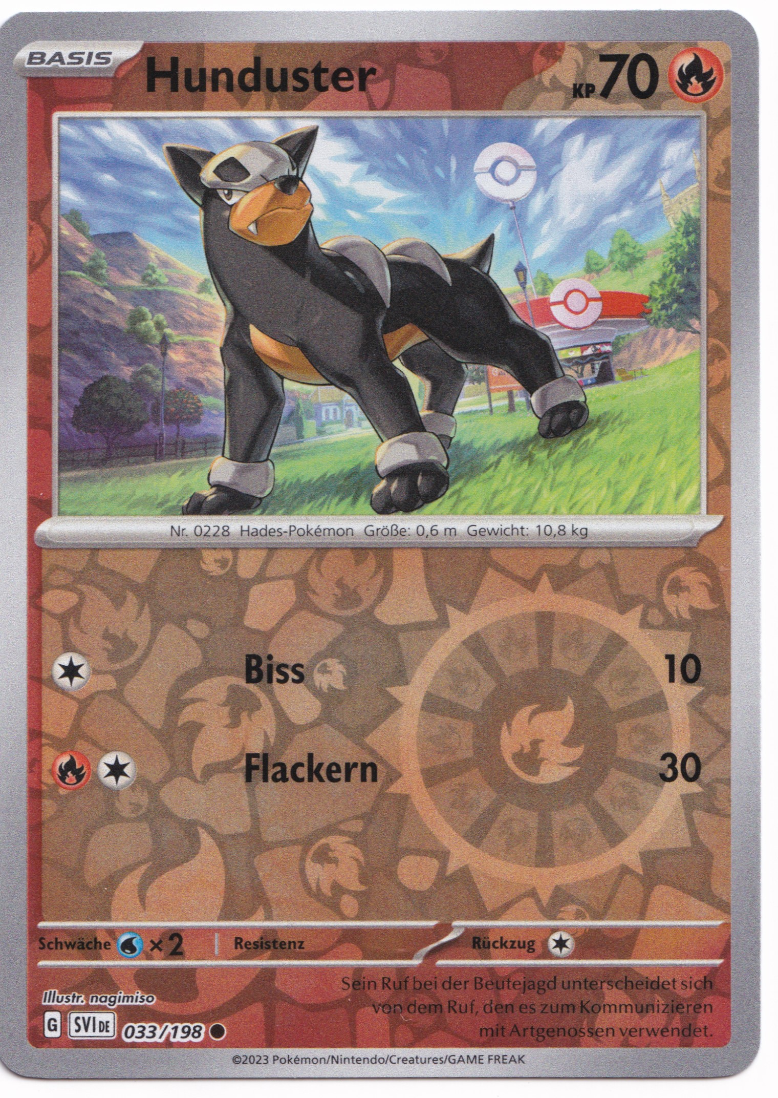 Hunduster 033/198 Common Reverse Holo  - Karmesin & Purpur Deutsch