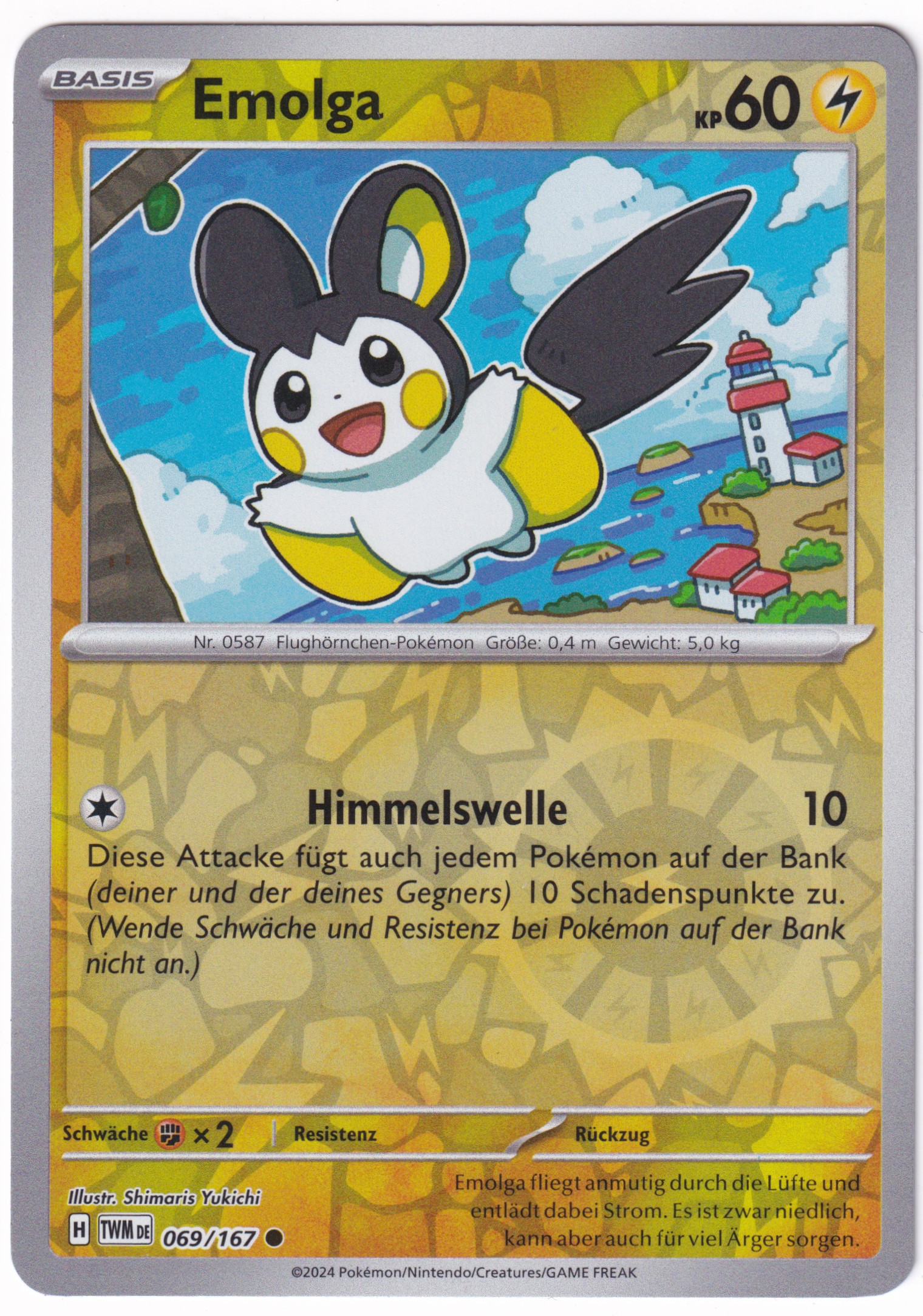 Emolga 069/167 Common Reverse Holo - Karmesin & Purpur - Maskerade im Zwielicht Deutsch