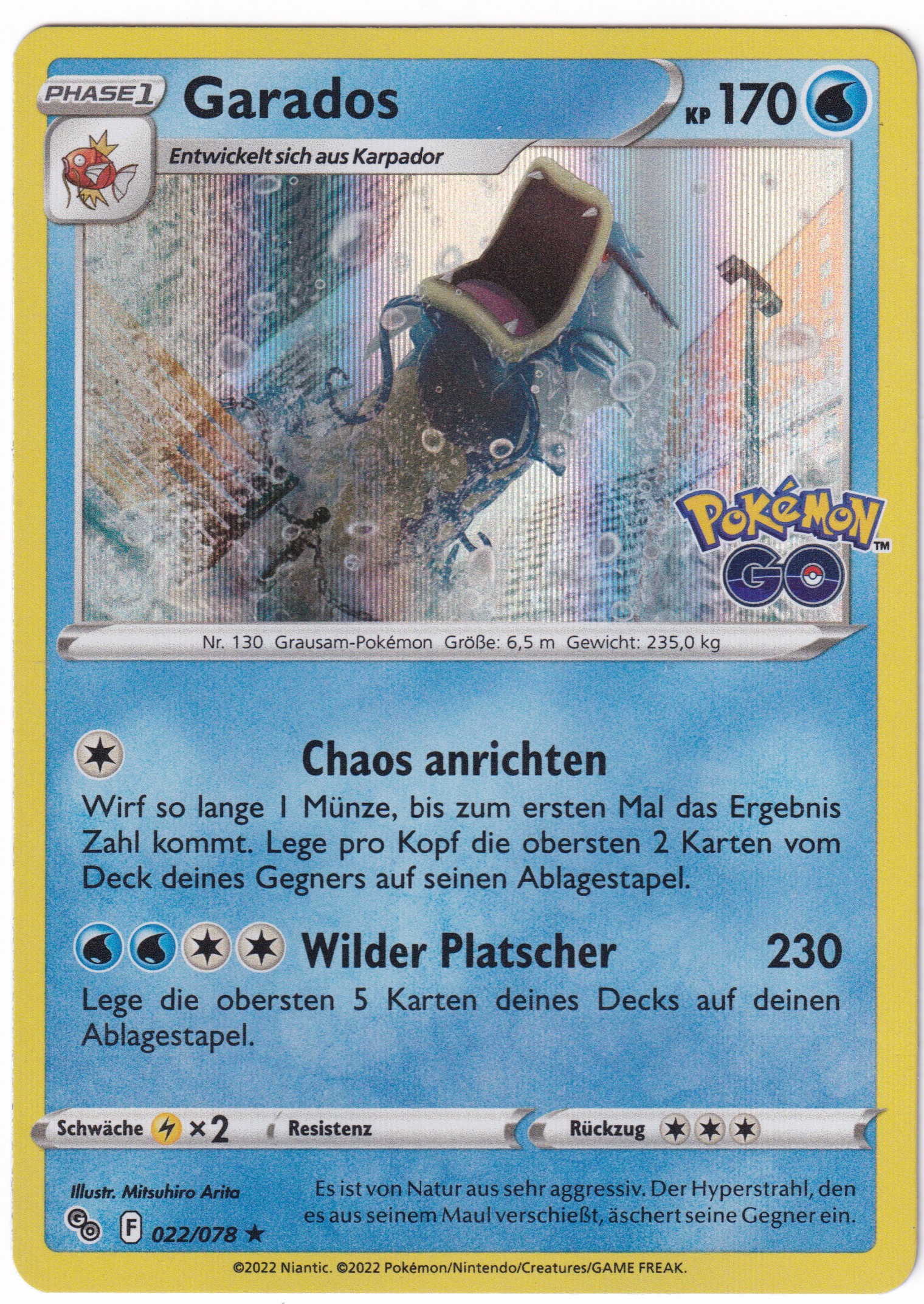 Garados 022 /78 Rare Holo - Pokemon Go Deutsch