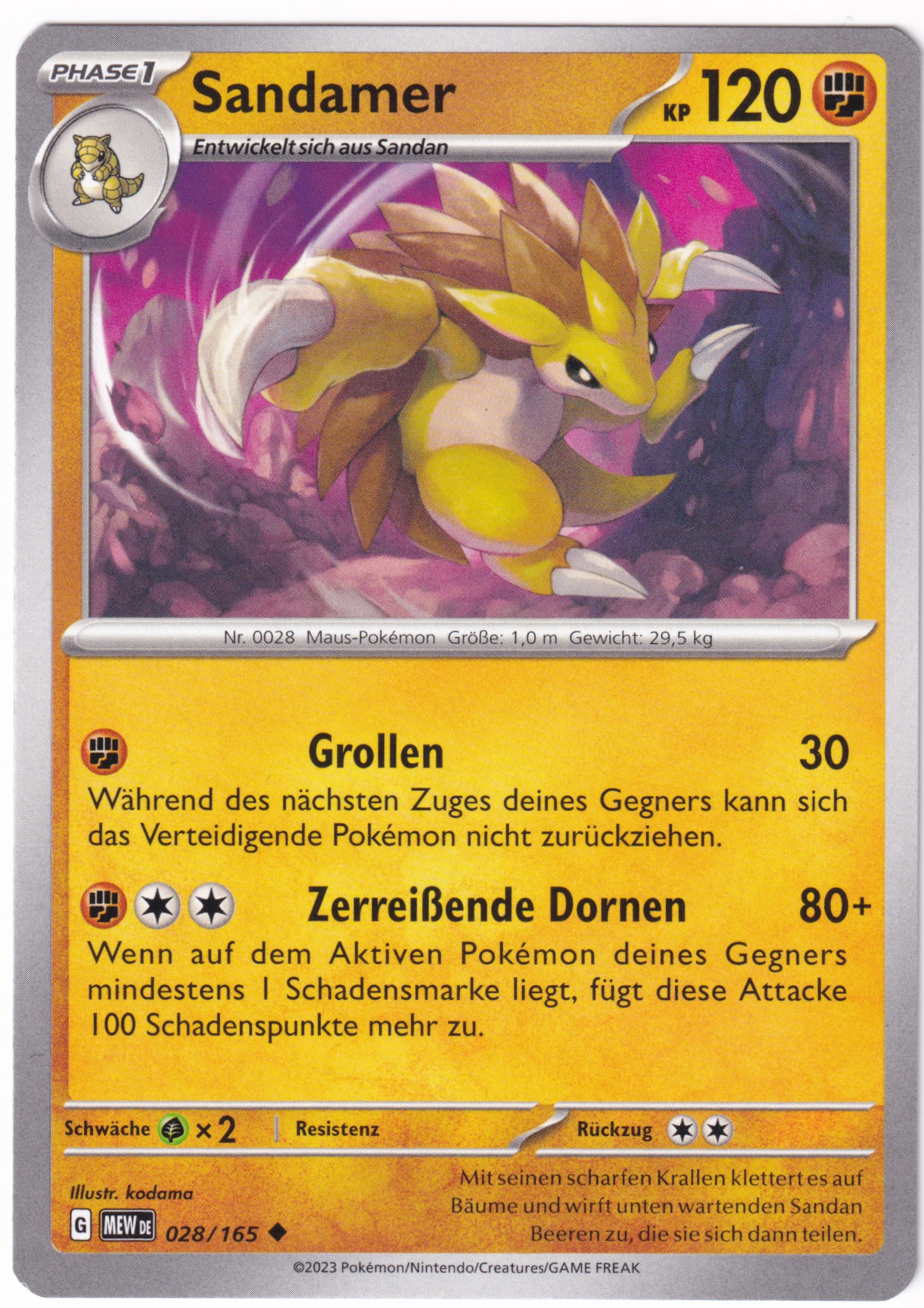 Sandamer 028/165 Uncommon - Karmesin & Purpur - 151 Deutsch