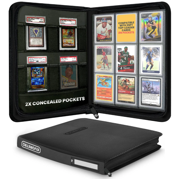 Evoretro 3 x 3 Shield+ Topload Binder - Black/Red