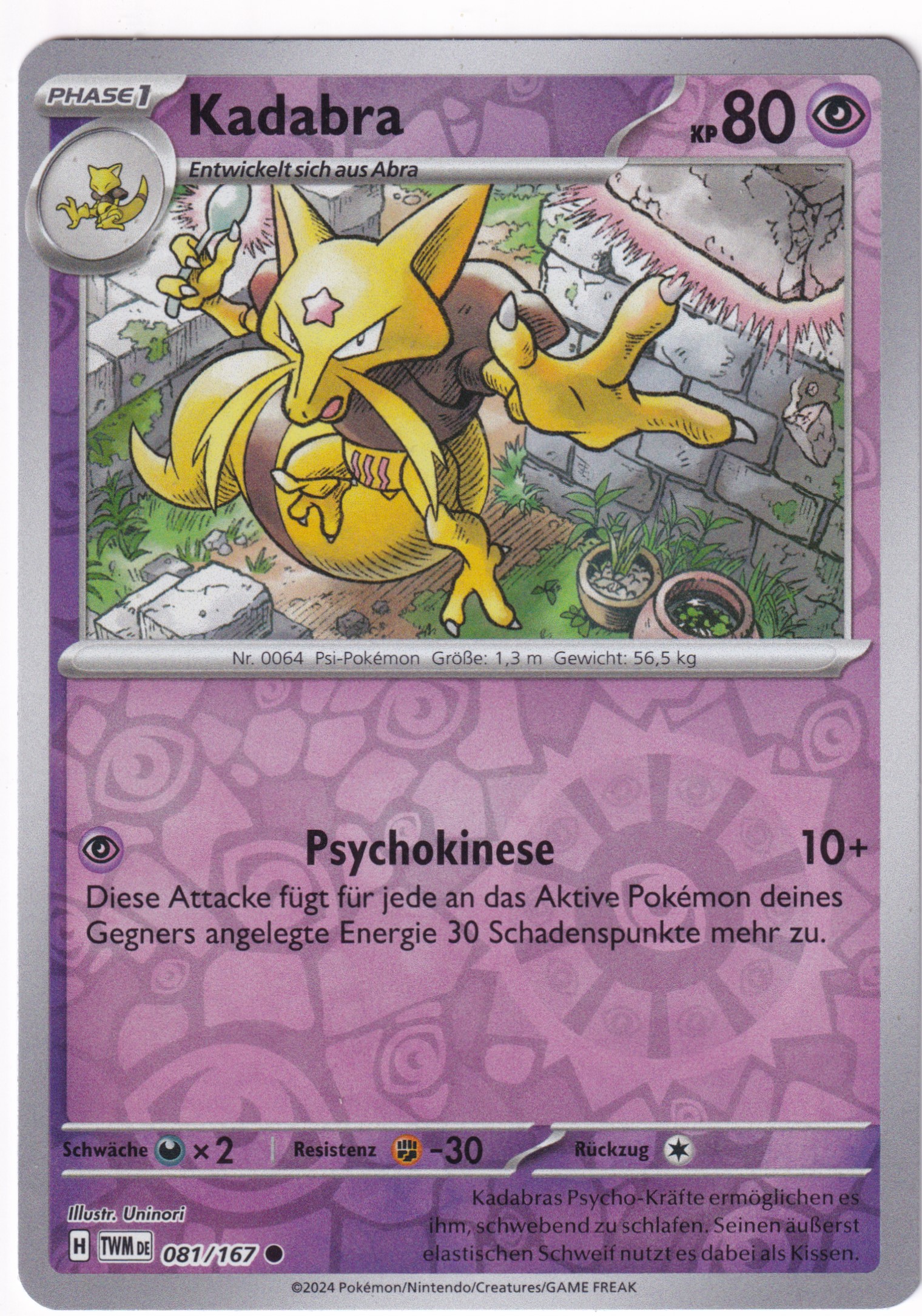 Kadabra 081/167 Common Reverse Holo - Karmesin & Purpur - Maskerade im Zwielicht Deutsch