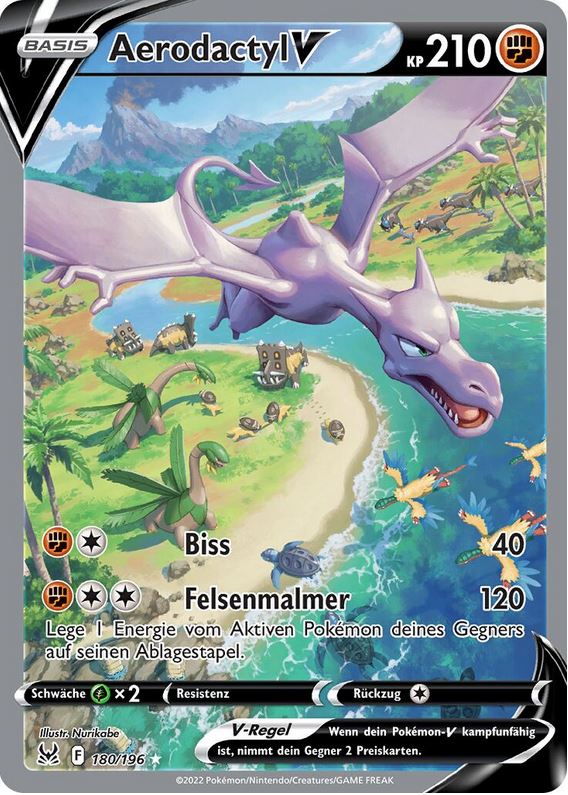 Aerodactyl-V 180/196 Alternative Rare - Verlorener Ursprung Deutsch