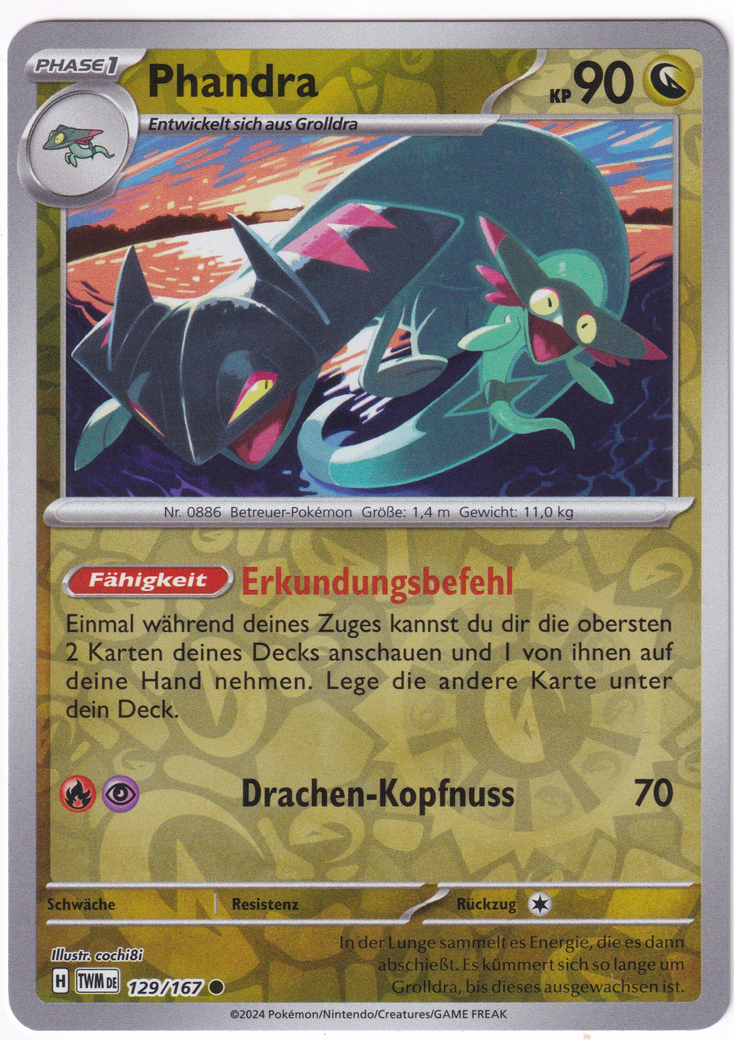 Phandra 129/167 Common Reverse Holo - Karmesin & Purpur - Maskerade im Zwielicht Deutsch