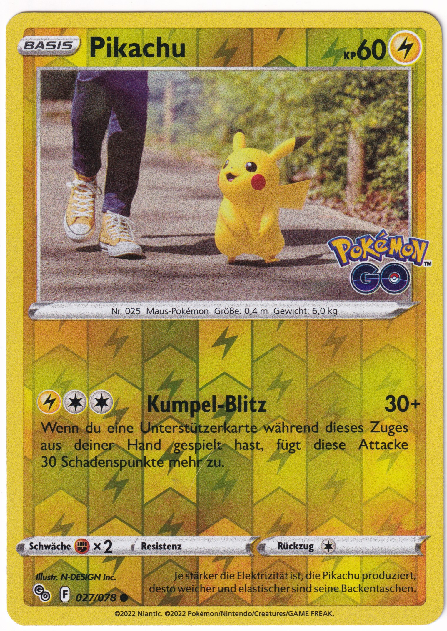 Pikachu 027 /78 Common Reverse Holo - Pokemon Go Deutsch