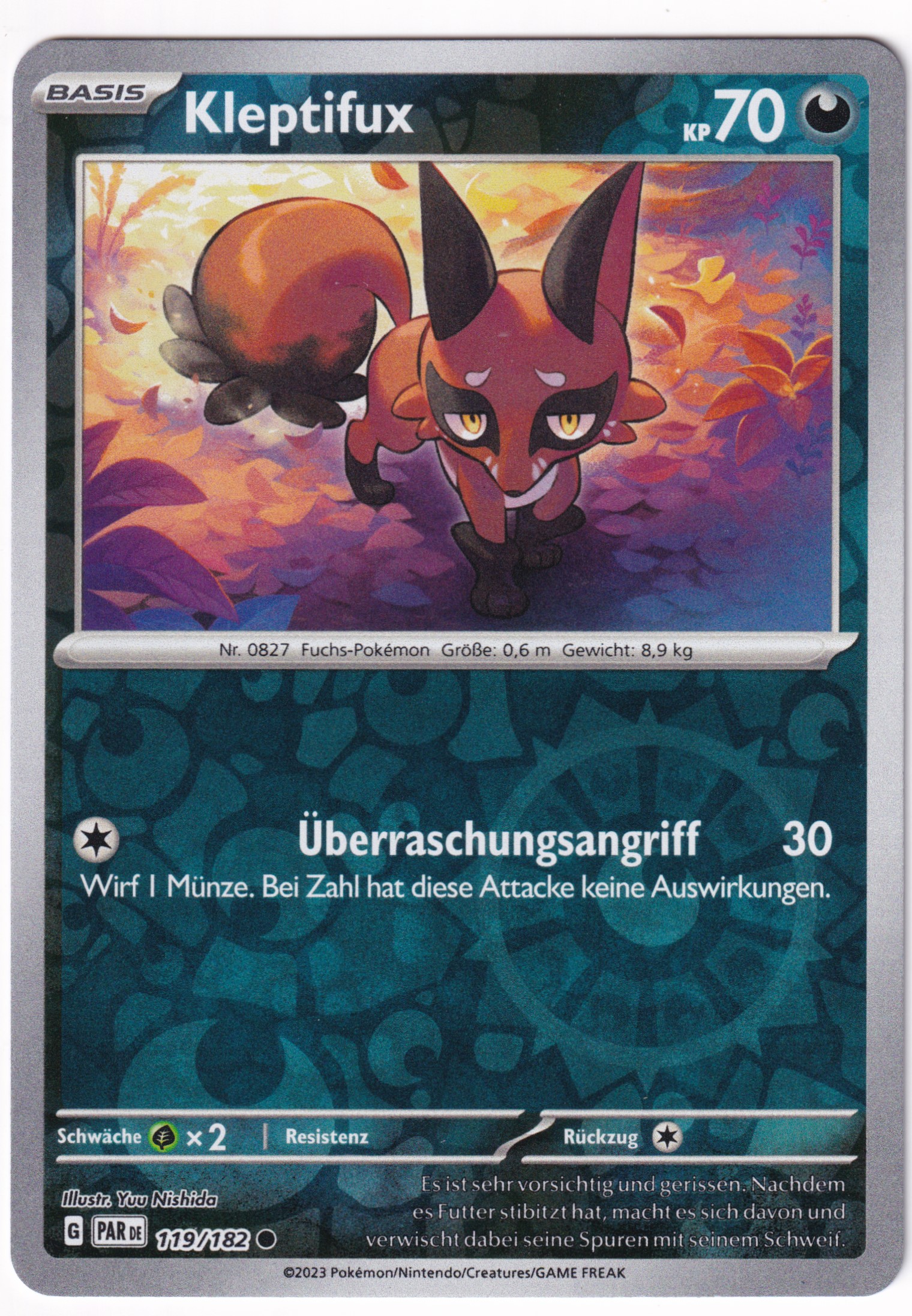 Kleptifux 119/182 Common Reverse Holo - Karmesin & Purpur - Paradoxrift Deutsch