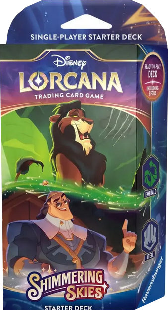 Disney Lorcana Shimmering Skies Starter Deck - Scar & Kronk englisch (Smaragd & Stahl)