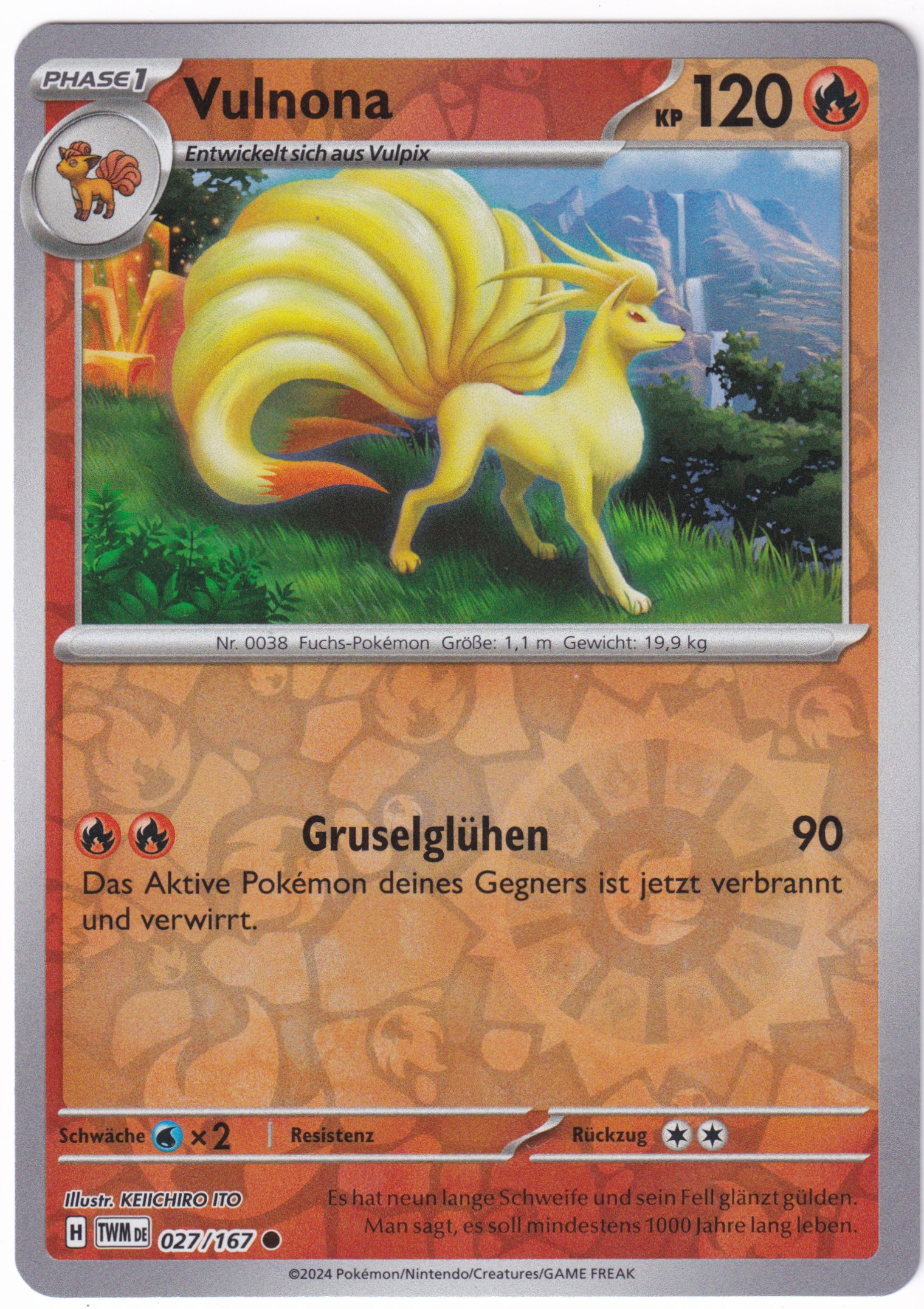 Vulnona 027/167 Common Reverse Holo - Karmesin & Purpur - Maskerade im Zwielicht Deutsch