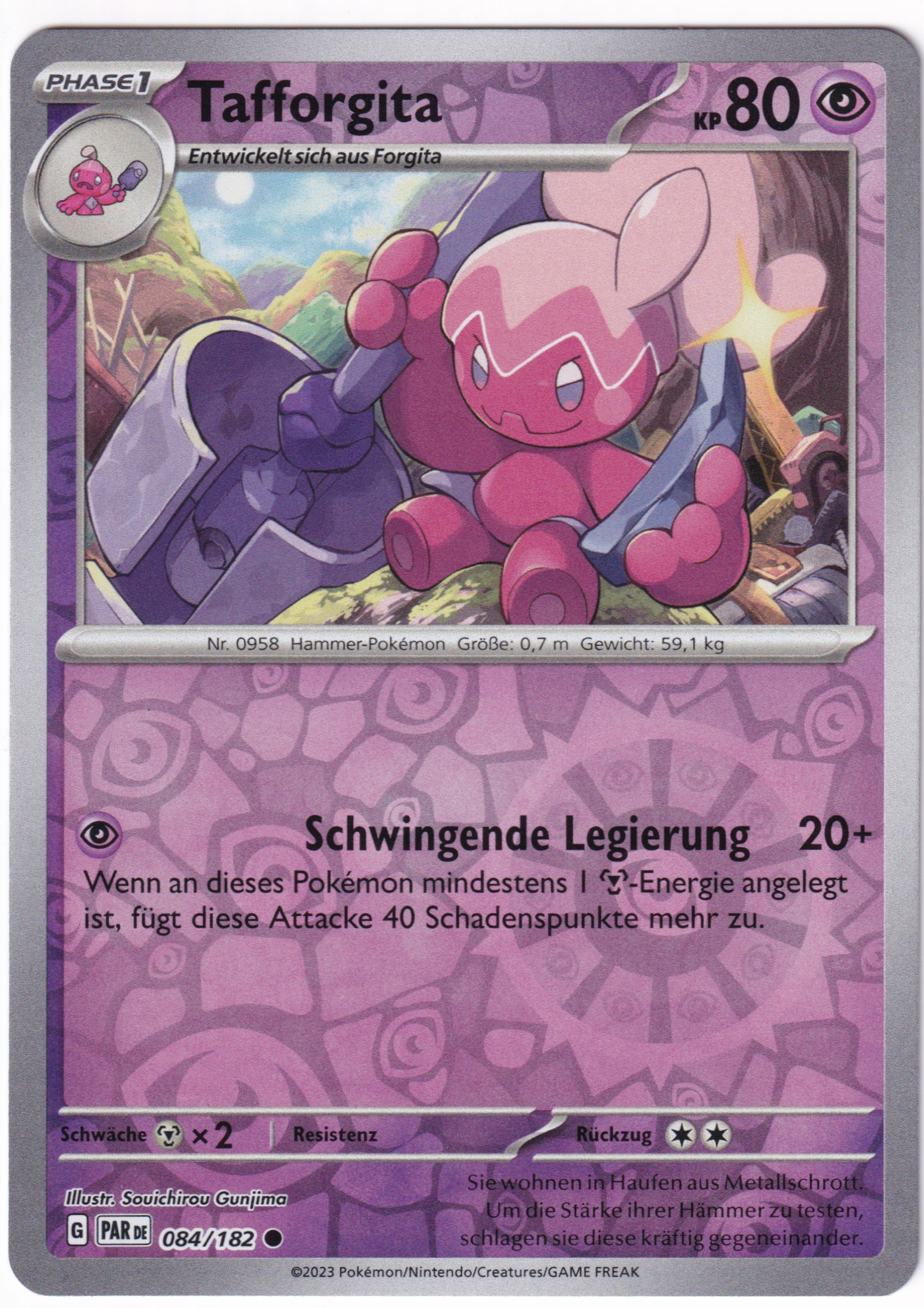 Tafforgita 084/182 Common Reverse Holo - Karmesin & Purpur - Paradoxrift Deutsch