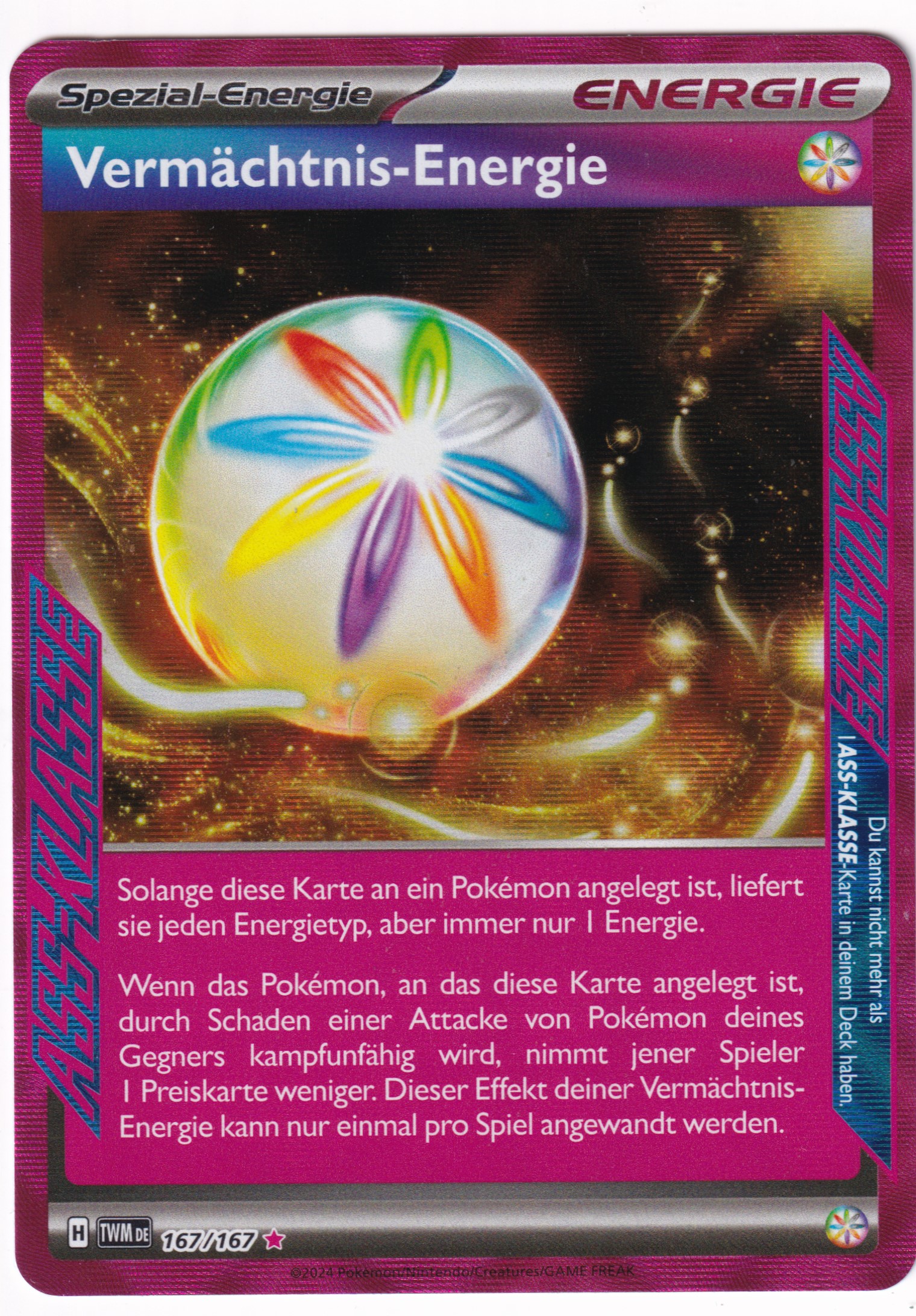 Vermächtnis-Energie 167/167 ACE Rare - Karmesin & Purpur - Maskerade im Zwielicht Deutsch