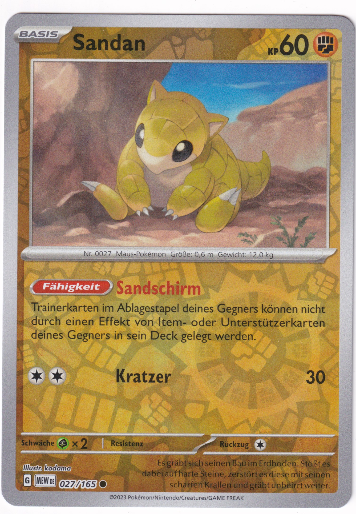 Sandan 027/165 Common Reverse Holo - Karmesin & Purpur - 151 Deutsch