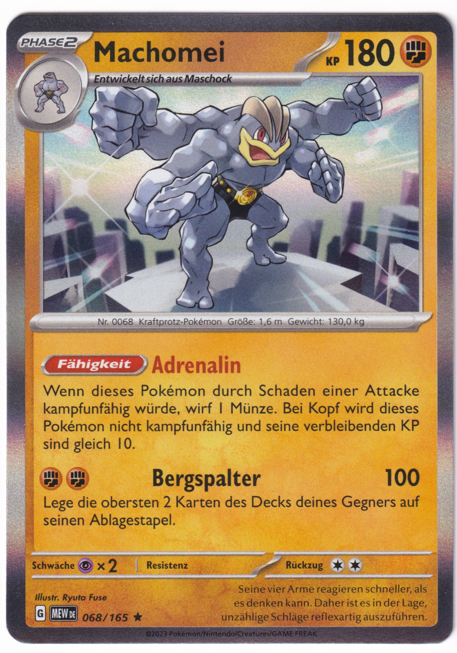 Machomei 068/165 Rare Holo - Karmesin & Purpur - 151 Deutsch