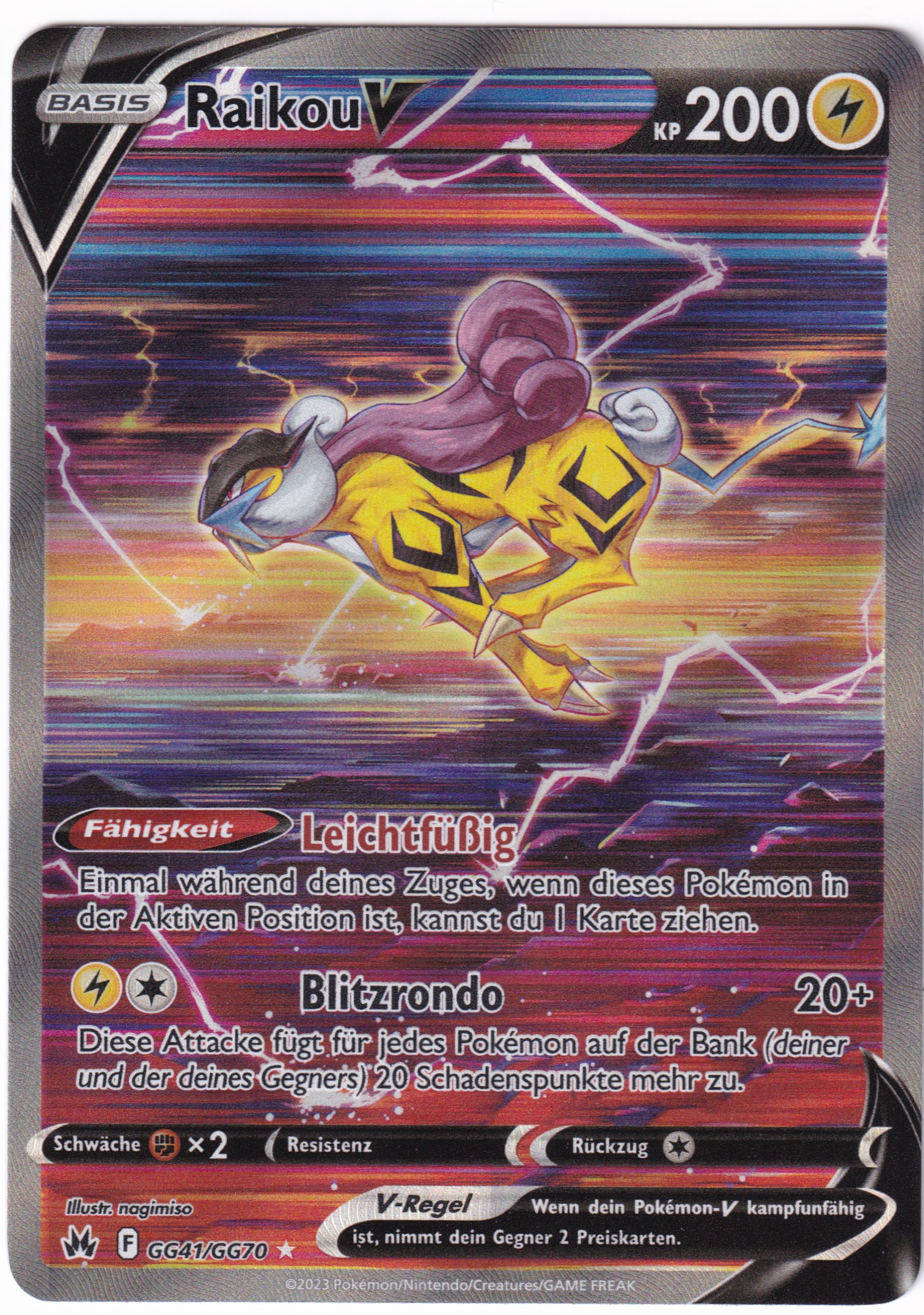 Raikou-V GG41/GG70 Galar-Gallerie  - Zenit der Könige Deutsch