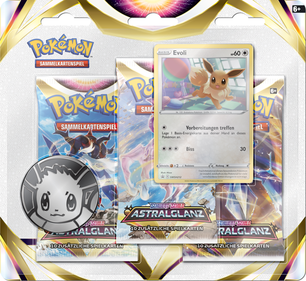 Pokemon Schwert & Schild Astralglanz Evoli 3er Booster Blister deutch