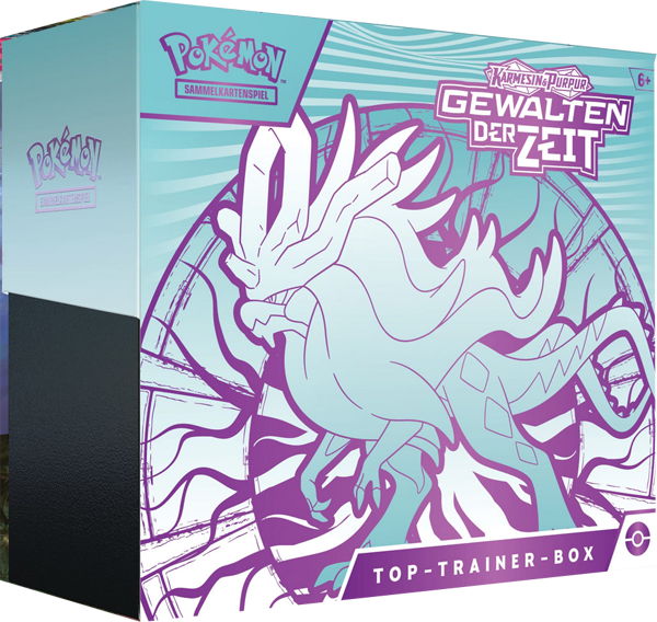 Pokemon Karmesin & Purpur Gewalten der Zeit Top-Trainer-Box  - türkis deutsch