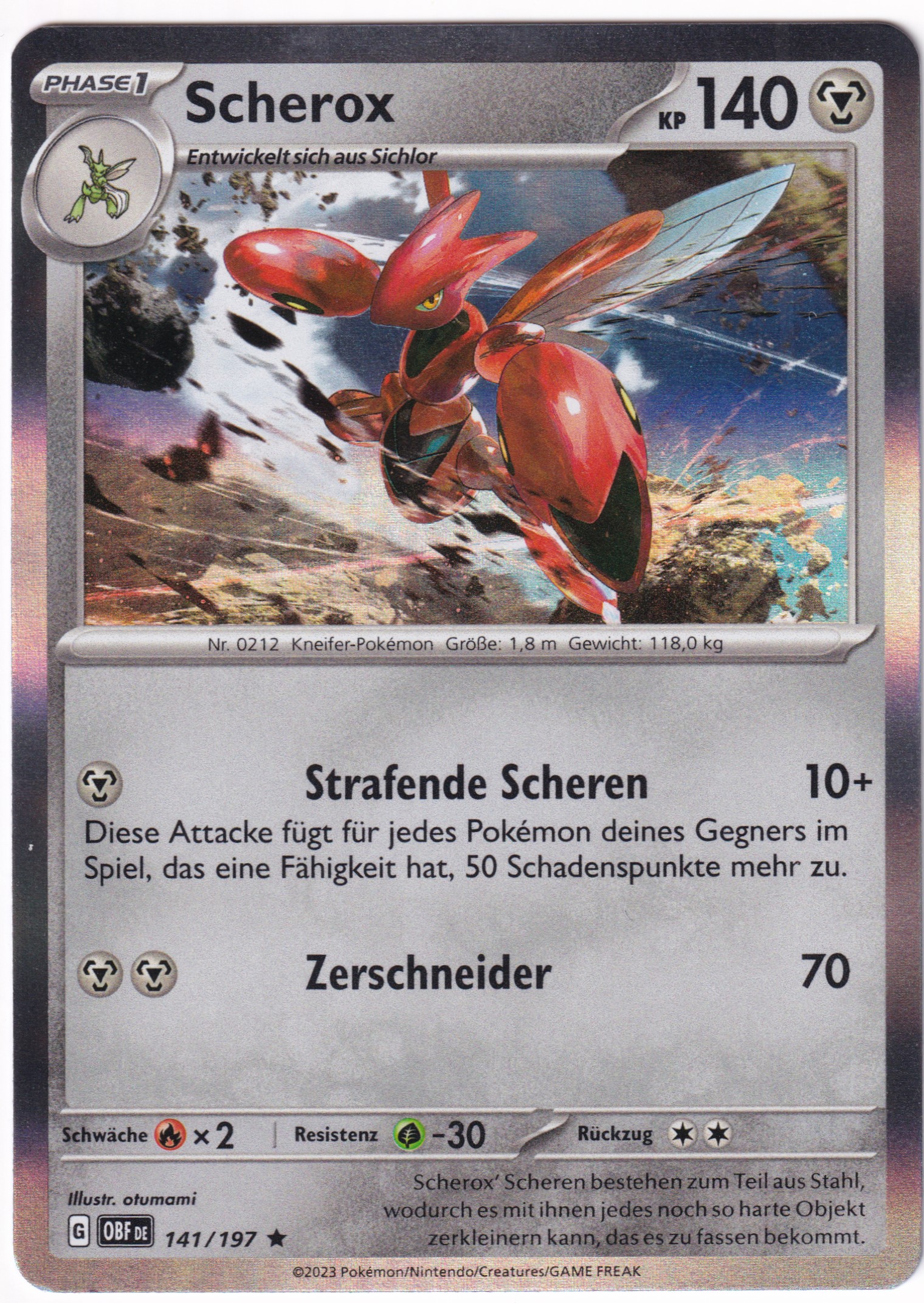 Scherox 141/197 Rare Holo - Obsidian Flammen Deutsch