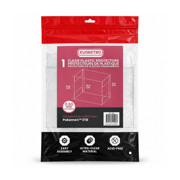 Evoretro Clear Plastic Protectors - Compatible with Pokémon ETB