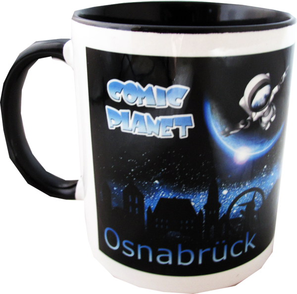 Comic Planet Merchandise - Tasse - Logo schwarz/weiß/schwarz