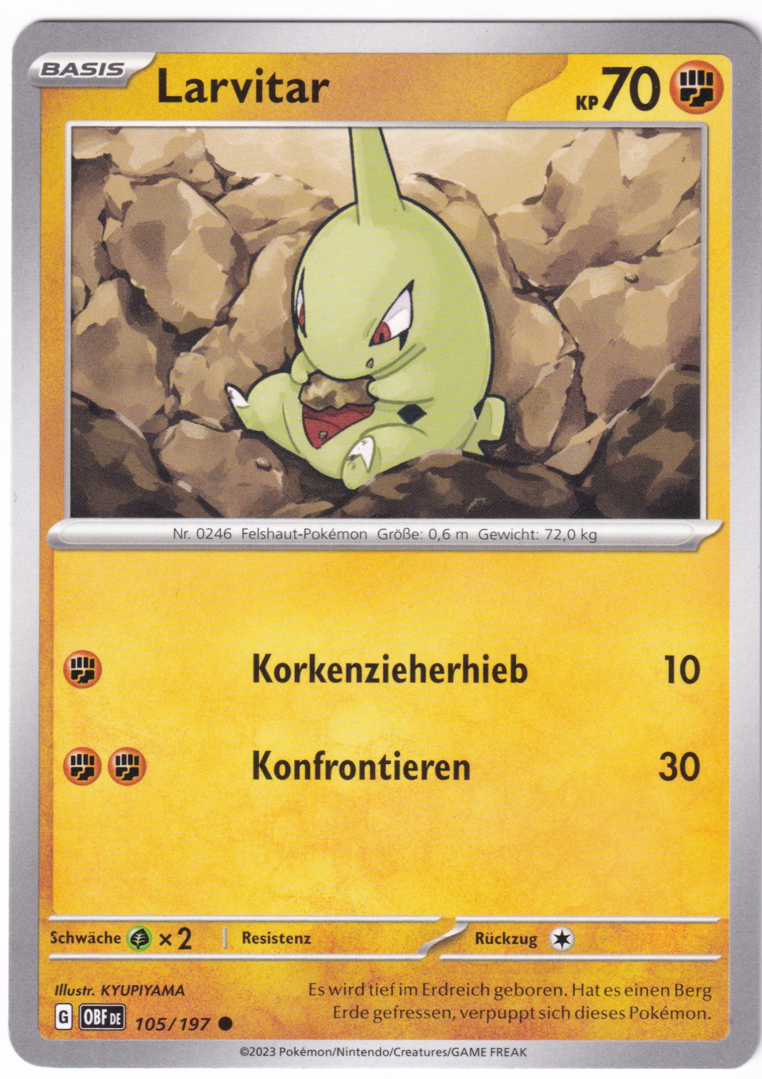 Larvitar 105/197 Common - Obsidian Flammen Deutsch