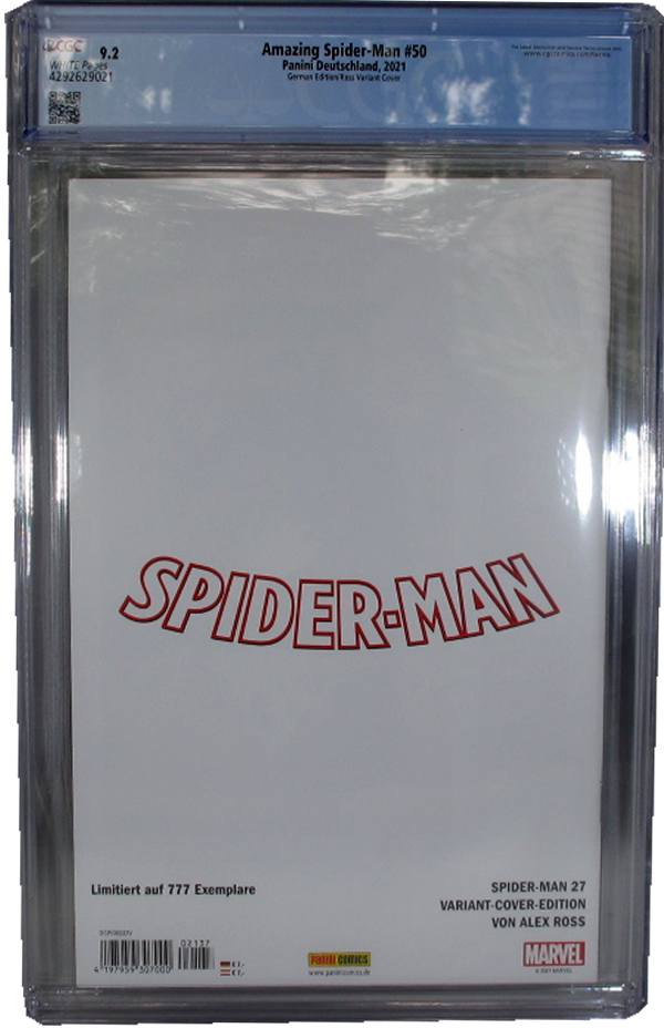 SPIDER-MAN #27 - ALEX ROSS VIRGIN VARIANT - CGC GRADED 9.2
