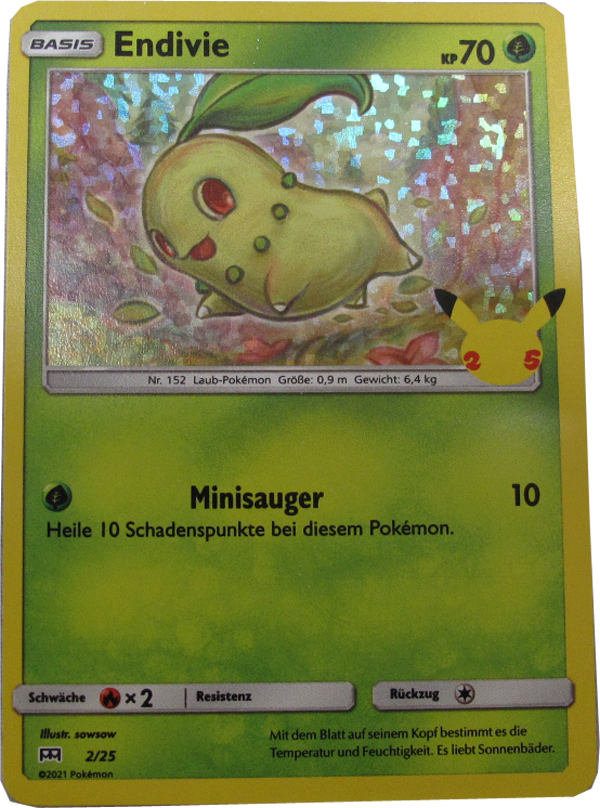 Pokemon MCD 2/25 Endivie Foil Einzelkarte deutsch
