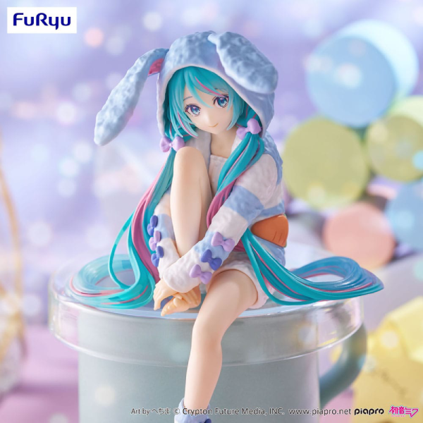 Figur - Hatsune Miku - Noodle Stopper Figure - Rabbit Ear Hood Pajama (Blue Color Ver.)