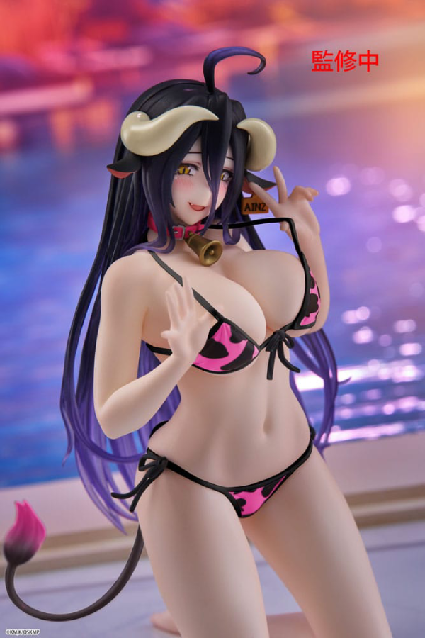 Figur - Overlord - Desktop Cute Figure - Albedo (Cow-Print Swimsuit Ver.) Renewal