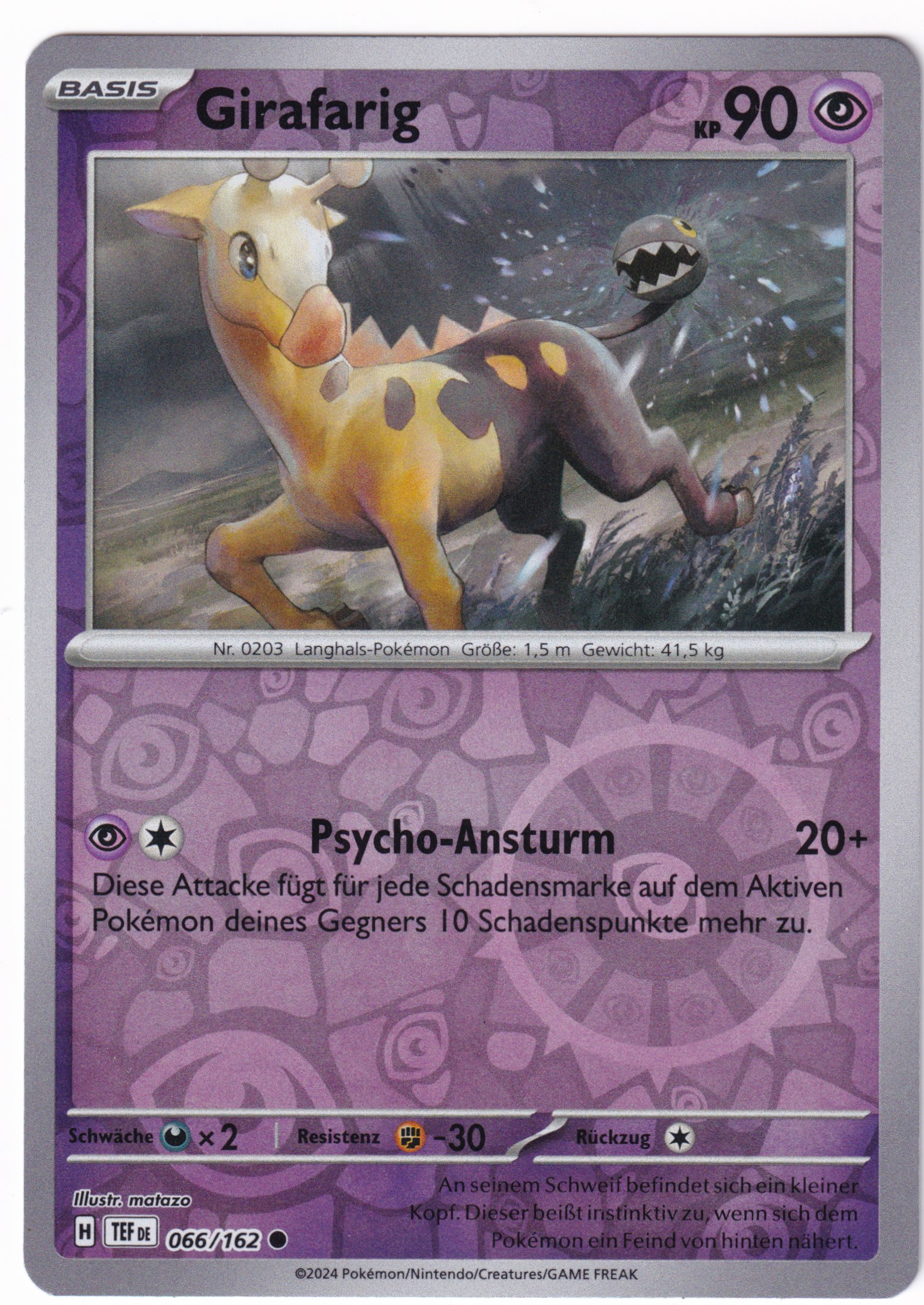 Girafarig 066/162 Common Reverse Holo - Karmesin & Purpur - Gewalten der Zeit Deutsch
