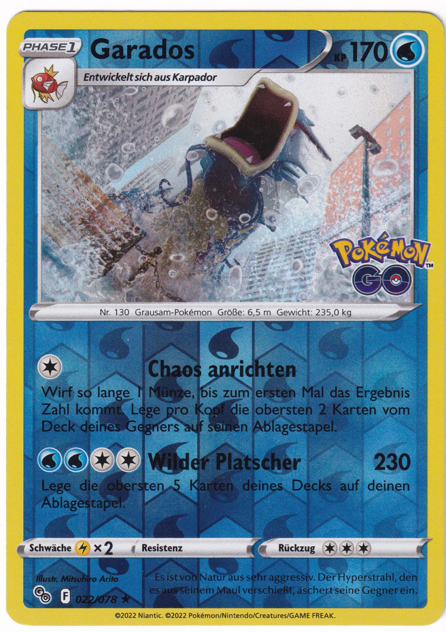 Garados 022 /78 Rare Reverse Holo - Pokemon Go Deutsch