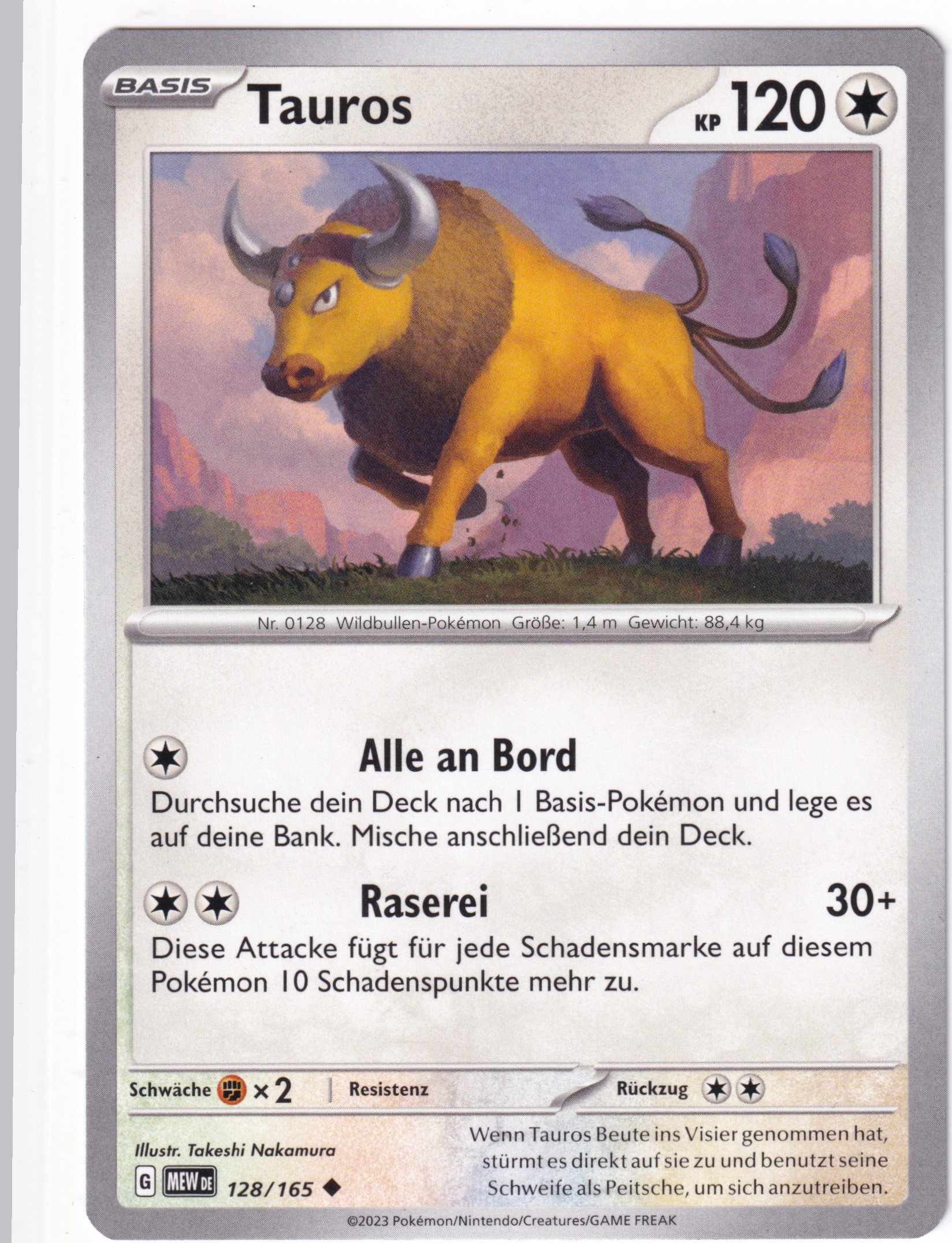 Tauros 128/165 Uncommon - Karmesin & Purpur - 151 Deutsch