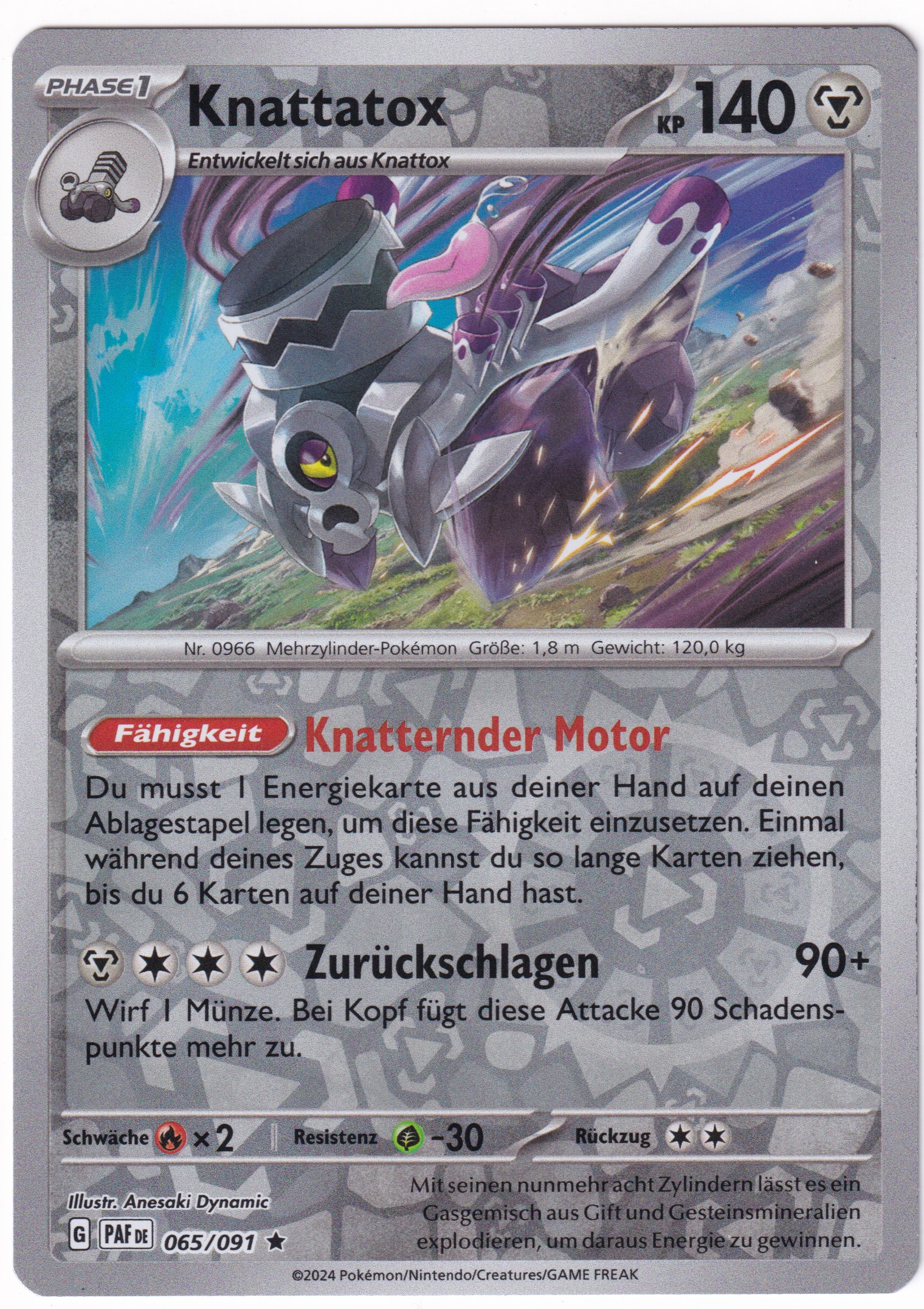 Knattatox 065/091 Rare Reverse Holo - Karmesin & Purpur - Paldeas Schicksale Deutsch