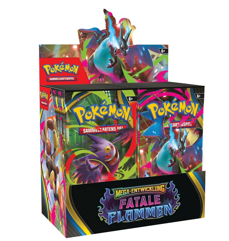 Pokemon Mega-Entwicklung Fatale Flammen Booster Display deutsch