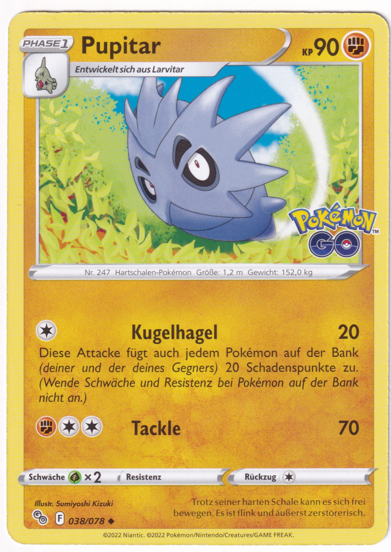 Pupitar 038 /78 Uncommon - Pokemon Go Deutsch