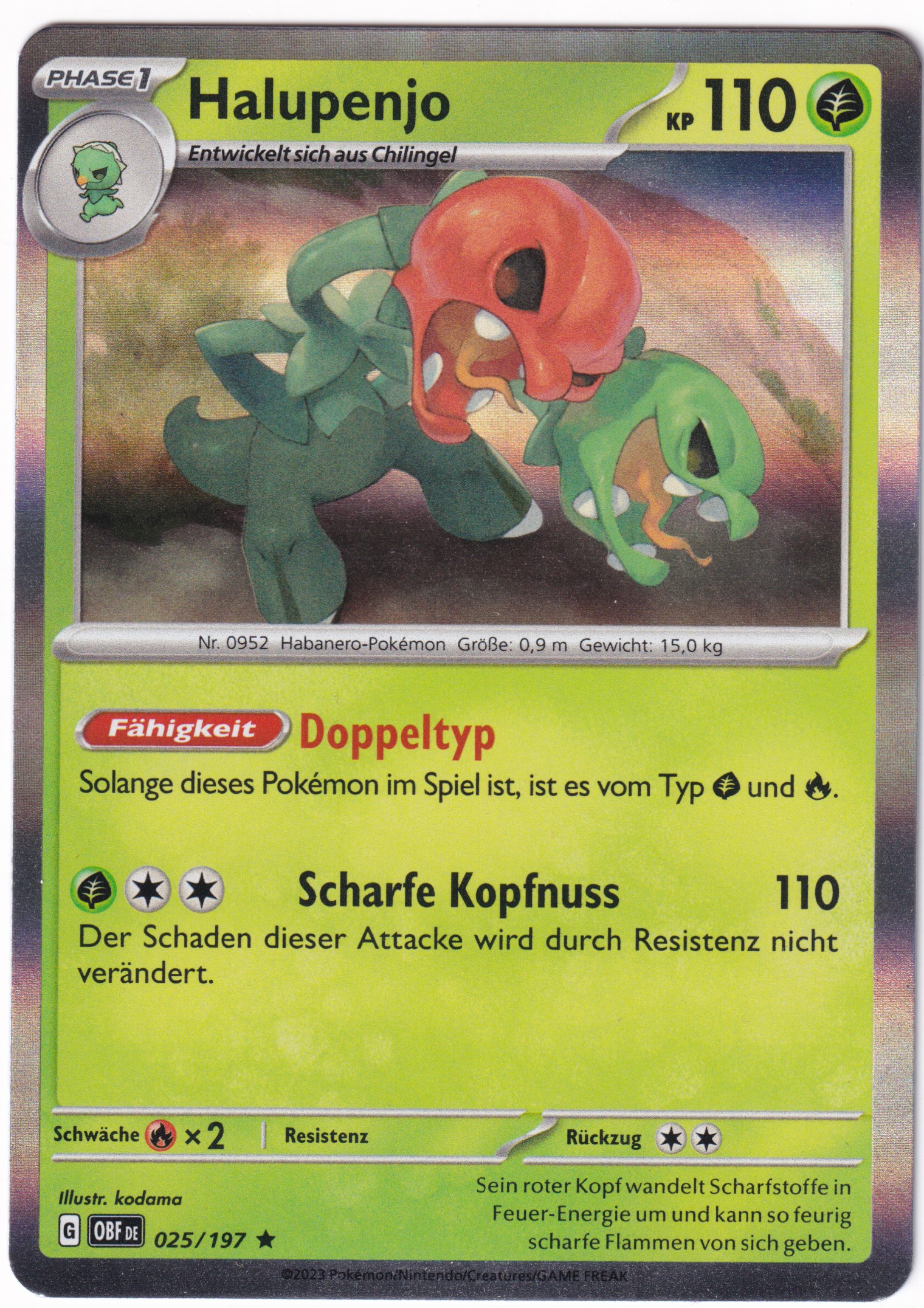 Halupenjo 025/197 Rare Holo - Obsidian Flammen Deutsch
