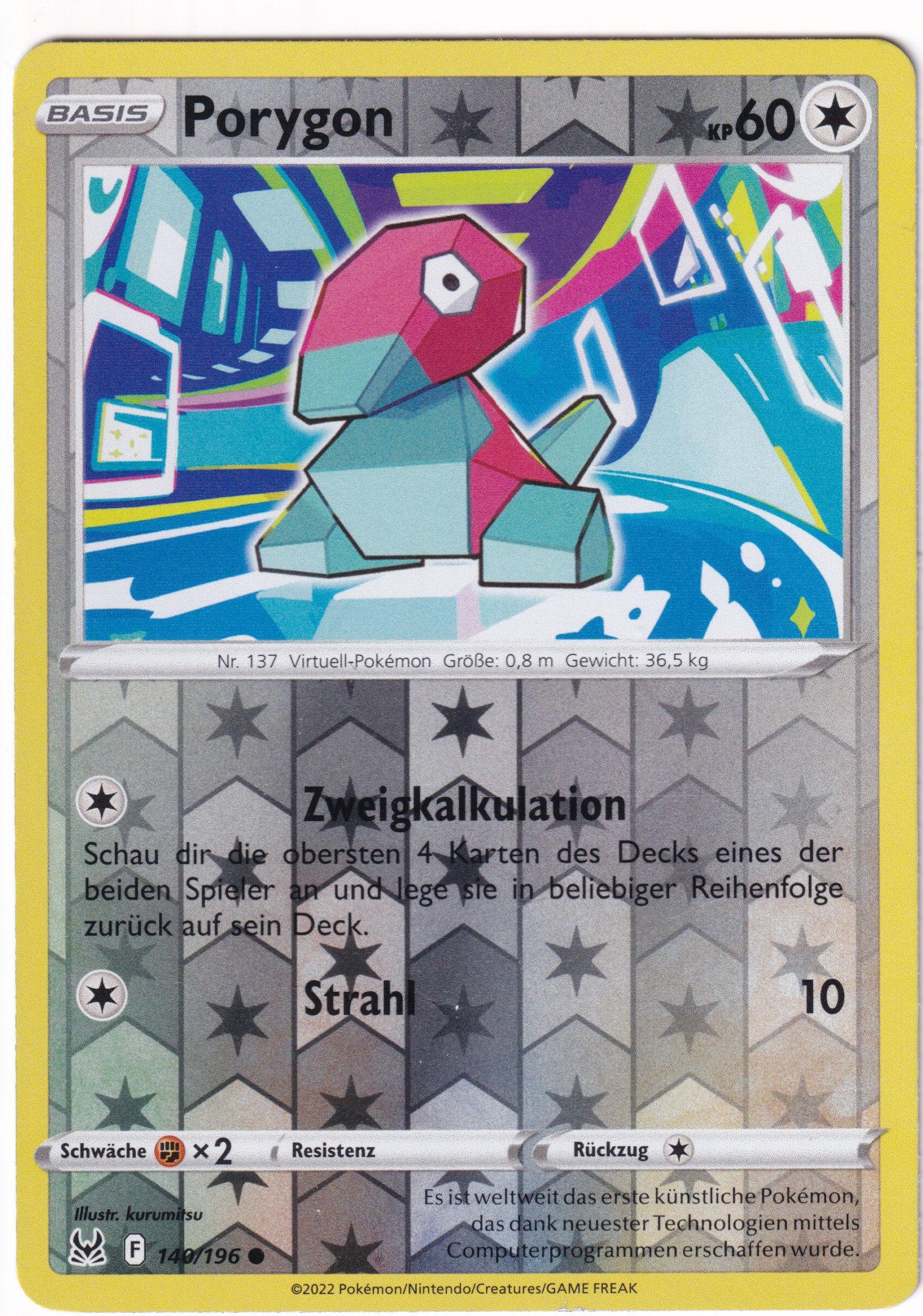 Porygon 140/196 Common Reverse Holo - Verlorener Ursprung Deutsch