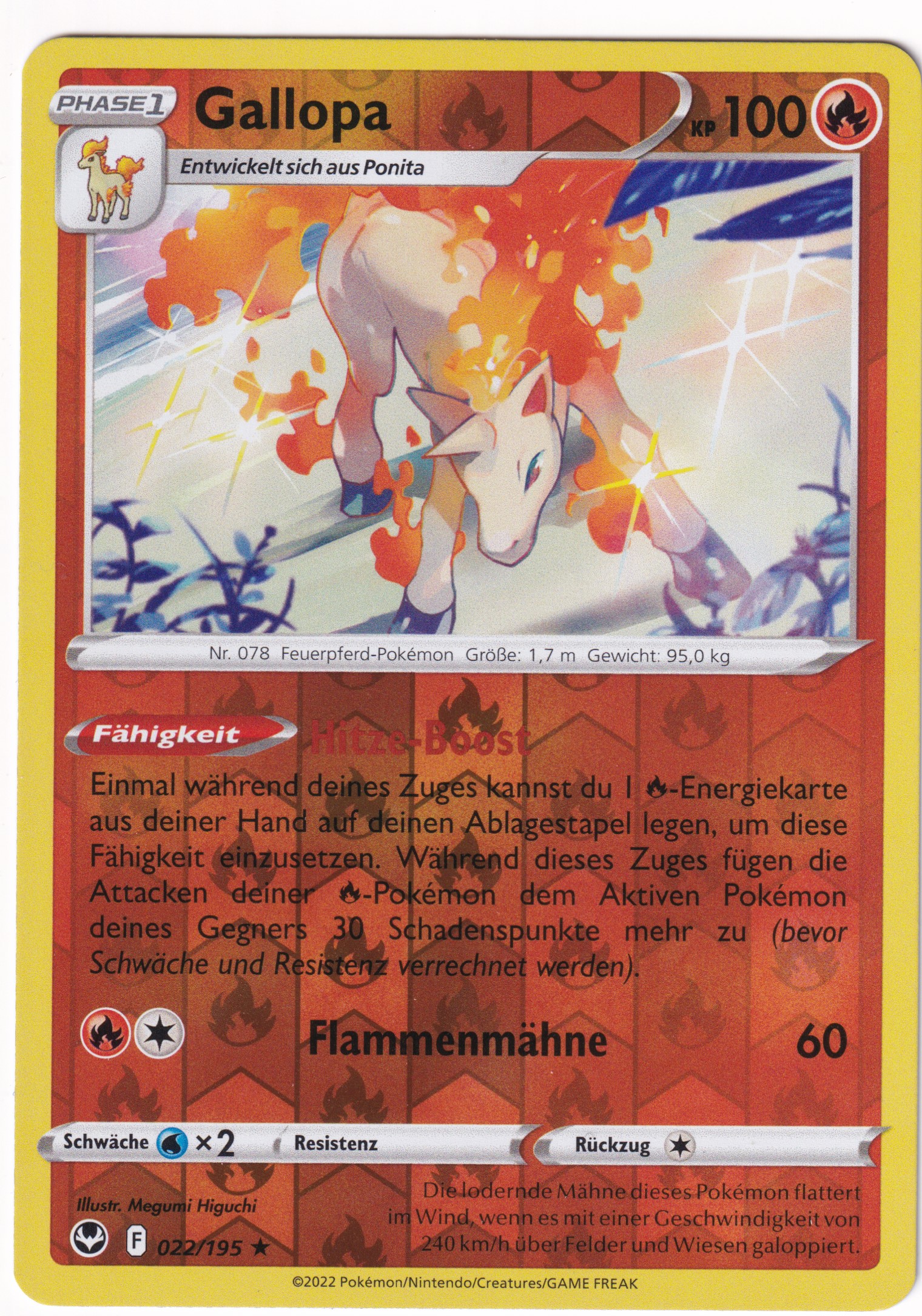 Gallopa 022/195 Rare Reverse Holo - Silberne Sturmwinde Deutsch