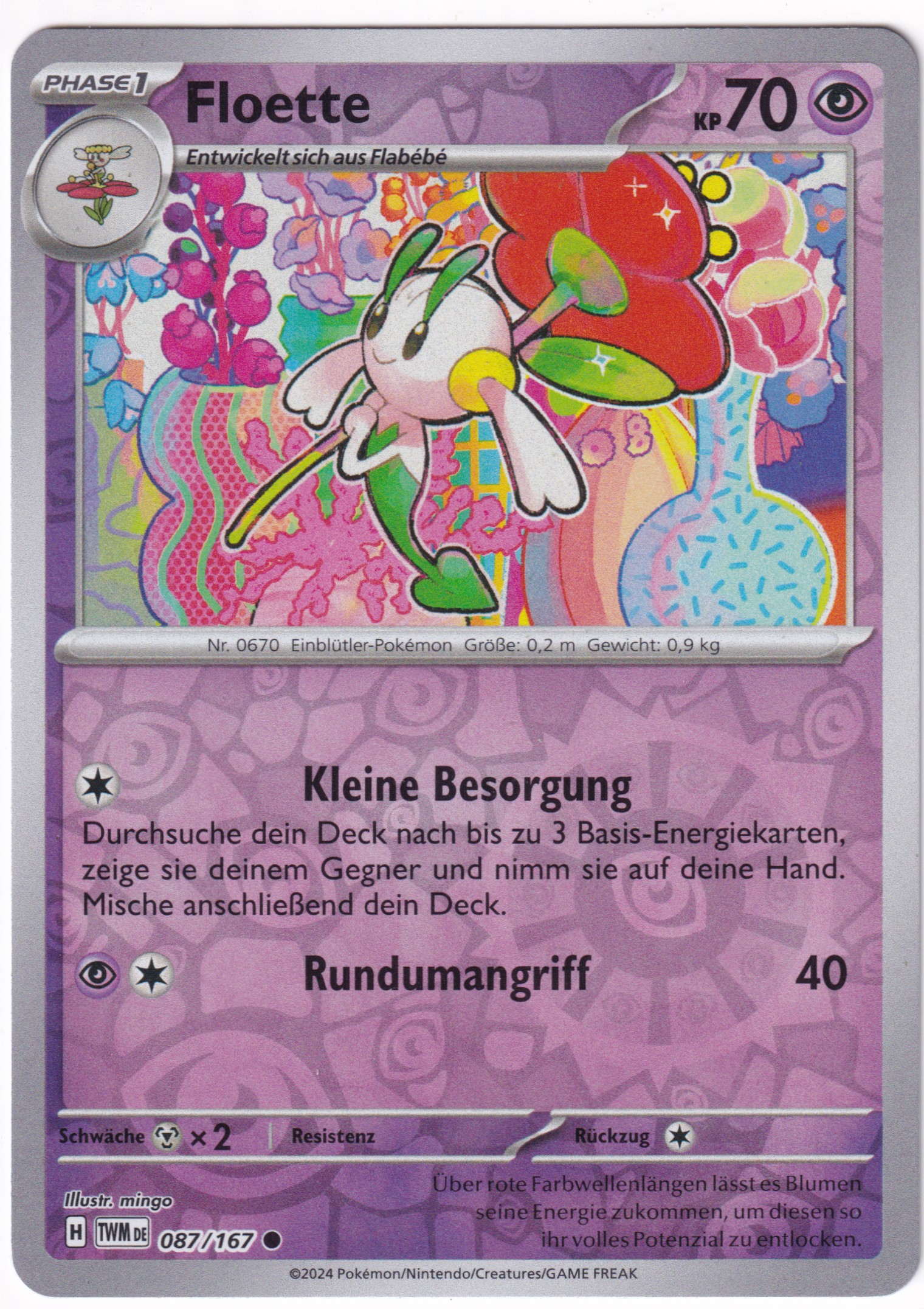 Floette 087/167 Common Reverse Holo - Karmesin & Purpur - Maskerade im Zwielicht Deutsch