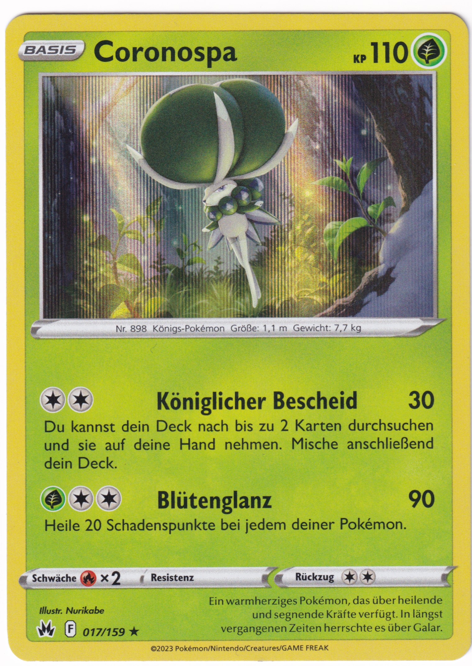 Coronospa 017/159 Rare Reverse Holo - Zenit der Könige Deutsch