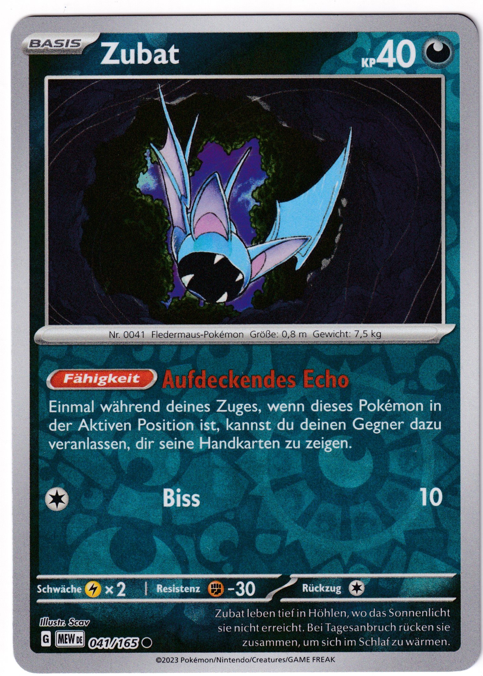 Zubat 041/165 Common Reverse Holo - Karmesin & Purpur - 151 Deutsch